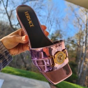 VERSACE SANDALS METALLIC PINK